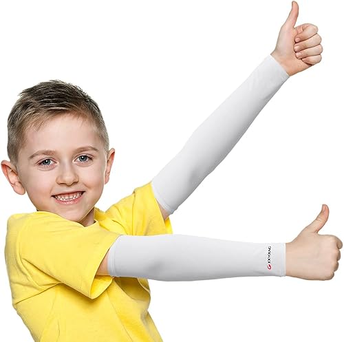 Vista 18 de JOEYOUNG Mangas de brazo para niños (4-9 años), mangas solares para fútbol, baloncesto, disfraz para fiesta, protección UV, manga refrescante