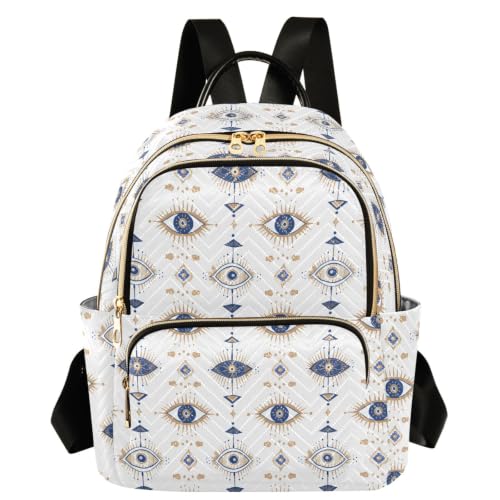 Mochila para mujer mal de ojo diseño diario casual en poliéster con 3 bolsillos cremallera M
