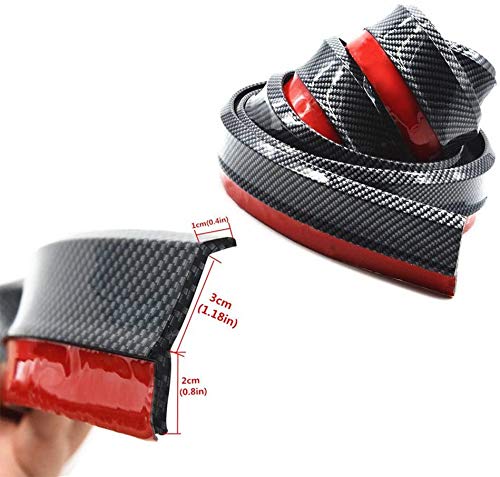 Bigetaige Universal Front Bumper Spoiler, 8.2Ft/250Cm Universal Carbon Fiber Front Bumper Lip Strip Splitter Spoiler #TOP3