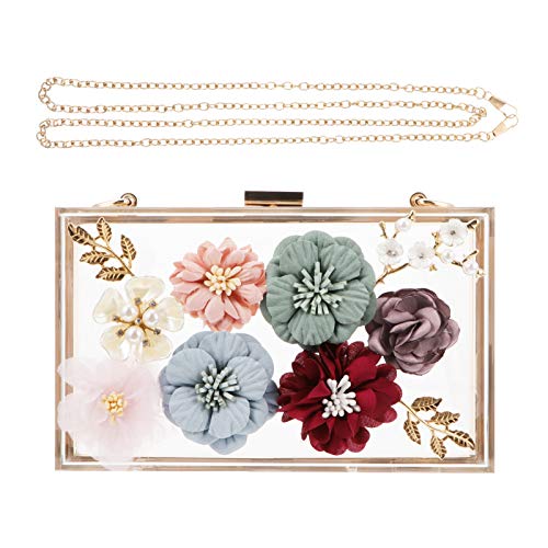 Pochette de Soirée Élégante en Acrylique Fleur - Sac à Main Chic pour Femme MAGICLULU