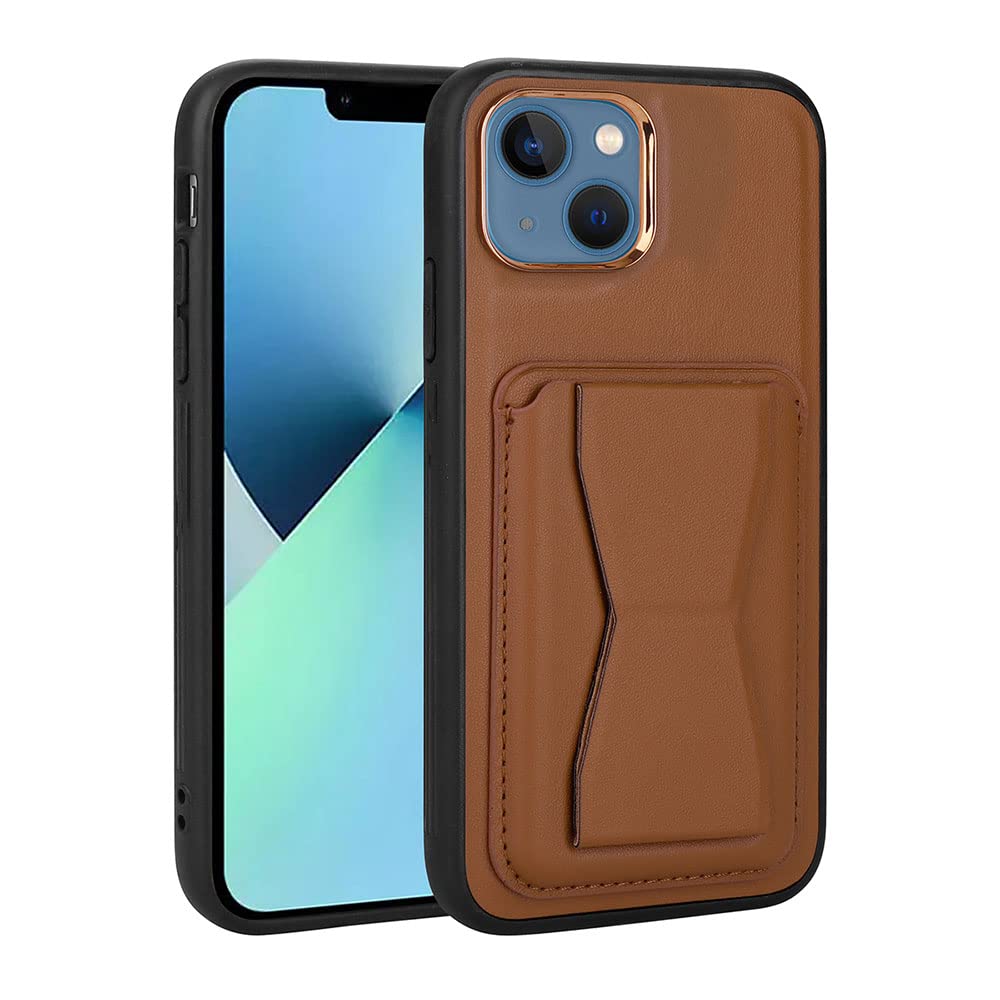 Zore Apple ile uyumlu iPhone 13 Kılıf Kartlıklı Standlı ​Pu Deri