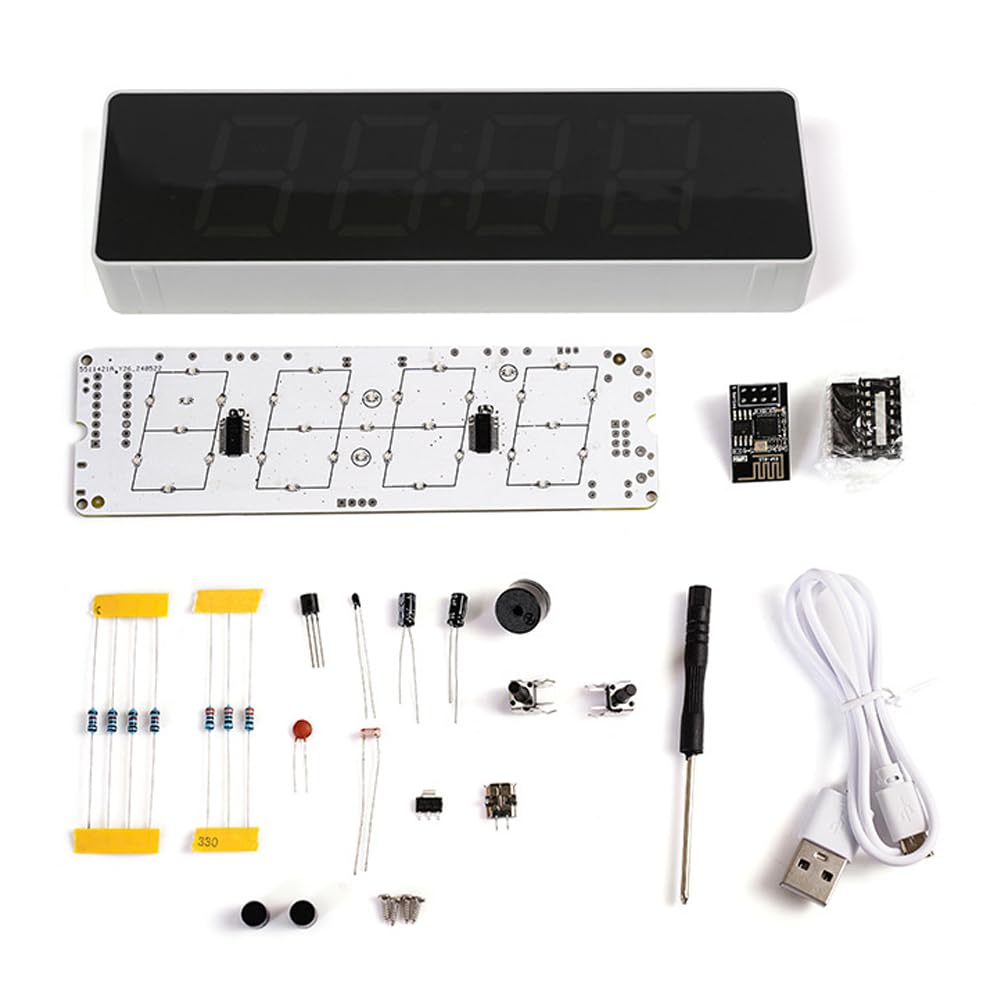 ESP8266 IoT WiFi Clock Kit d Horloge électronique Intelligente pour Pratique de Soudure DIY avec synchronisation Automatique Affichage et luminosité Personnalisables