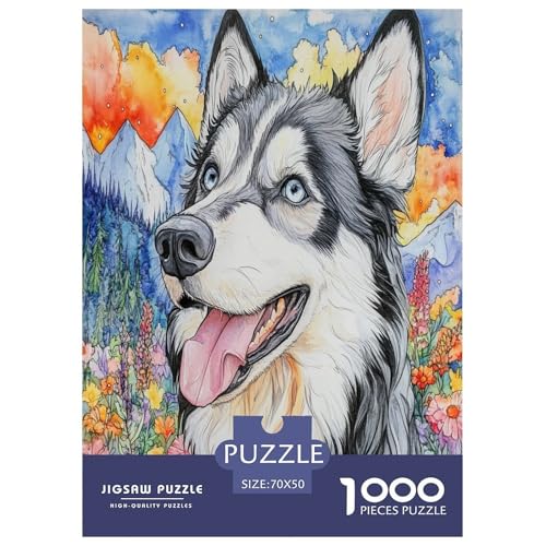 Rompecabezas de Malamute de Alaska de 1000 piezas, entretenimiento creativo para tardes en casa