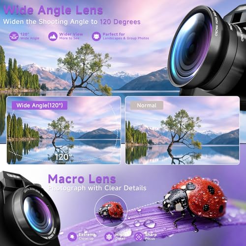Image of 6K Digital Camera for Photography Autofocus, 2026 Upgraded 64MP WiFi Vlogging Camera for YouTube with 3 inch 180 Flip Screen 16X Zoom, 64GB SD Card & 2 Batteries Compact Travel Camera for Beginners Teens