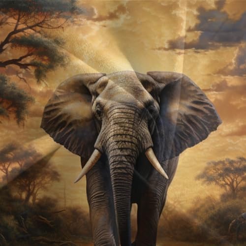 Parure de lit éléphant 3D king size microfibre hypoallergénique