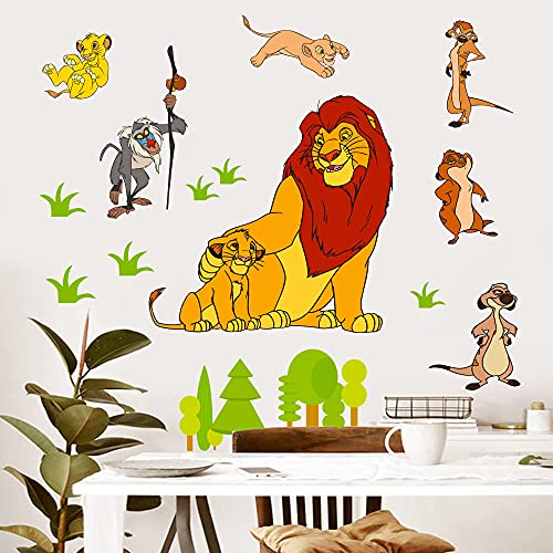 Fairy Kaari Lion King Wall Decals For Children Room Lion King Wall Sticker Kids Room Nursery Cartoon Lion King Wall Decals Removable Diy Party Wallpaper For Playroom Living Room Decor #TOP5