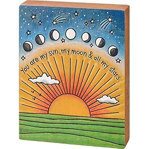 Primitives by Kathy 112250 You Are My Sun My Moon and All My Stars Block Sign 5 inch Height Wood