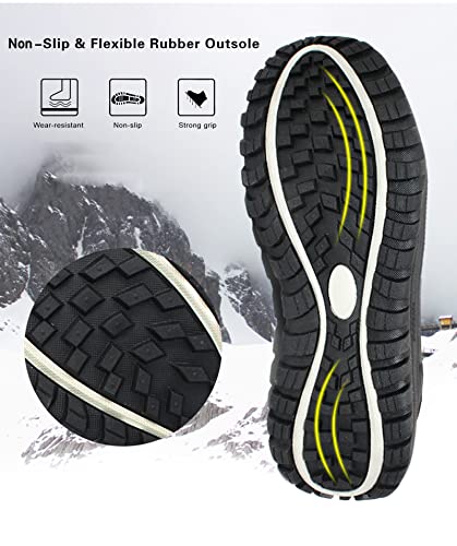 ROCKMARK Men's Winter Snow Boots Outdoor Warm Mid Calf Waterproof Durable Boot Non-Slip Warm Climbing Shoes4