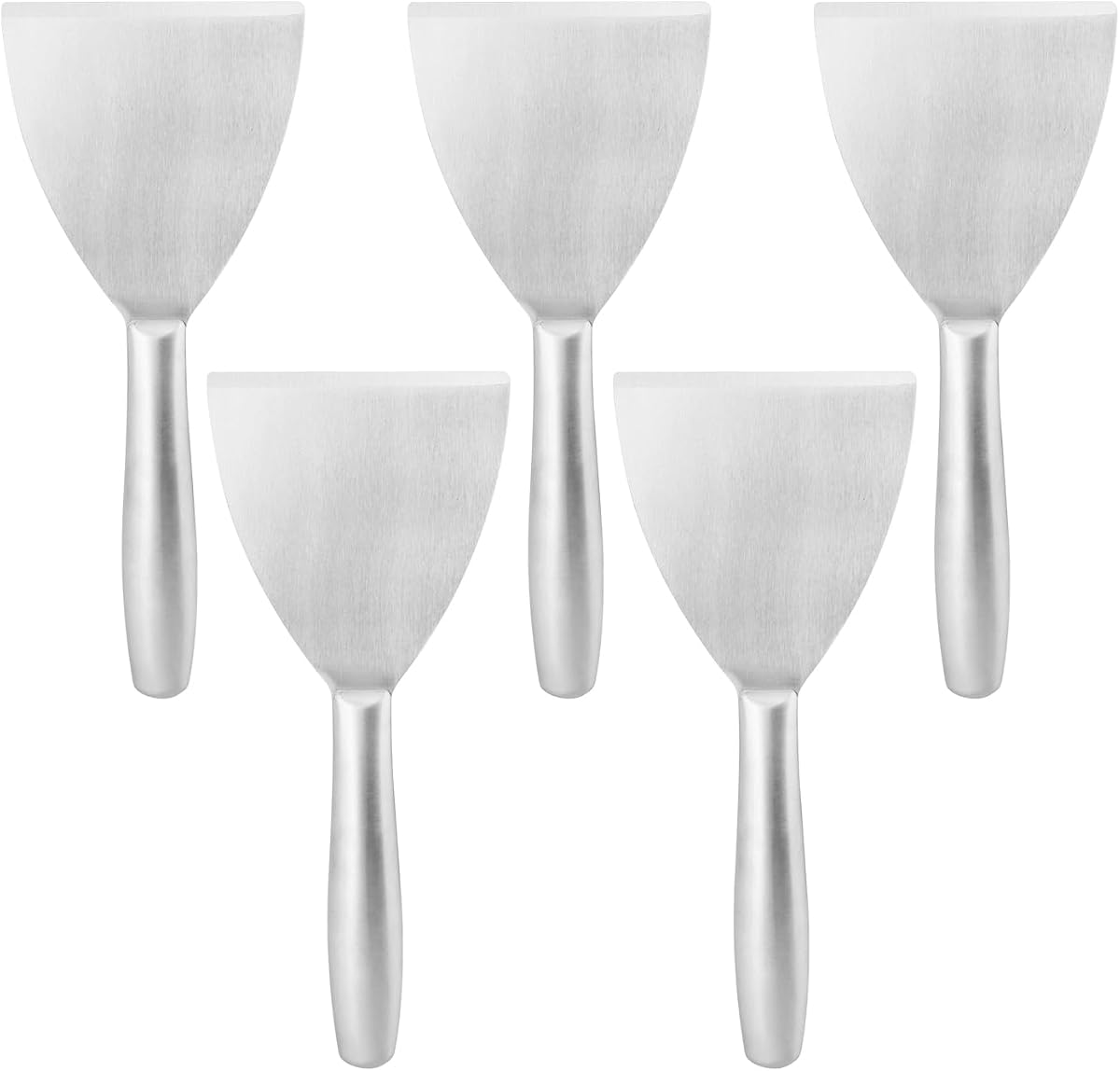 Paquete de 5 raspadores de espátula para masilla de 4 pulgadas, juego de espátulas para masilla, espátula de acero inoxidable, raspador de pintura para papel tapiz, herramienta para esparcir masilla de paneles de yeso, barro de placas de yeso, pintura para raspar, por GENHAKON
