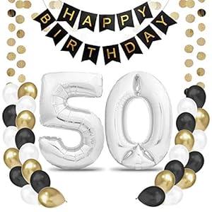 Geburtstagsdeko 50 Geburtstag Deko – 50. Geburtstag Männer Frauen – Party Deko – Luftballons 50 Geburtstag – Happy…