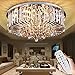 Produktbild Edge to Deckenleuchten Europäische Luxus Kristall Deckenlampe Runde Kristall Lampe Wohnzimmer Lampe Schlafzimmer Restaurant LED Kristall Deckenlampe Fernbedienung Lampe (größe : 65 * 32cm)