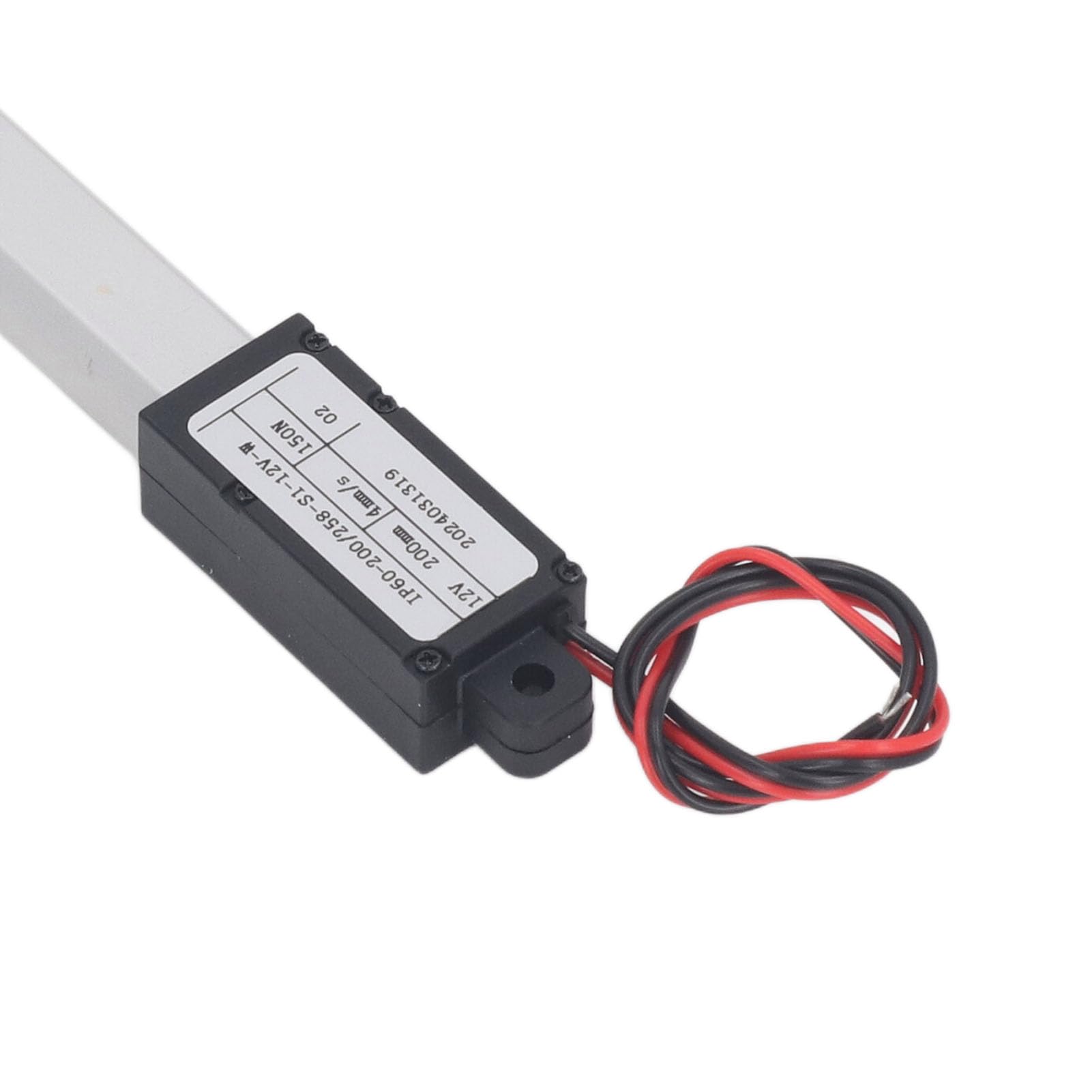 SIXRUN Attuatore Lineare 12V, Corsa 200mm Spinta 150N con Protezione da Sovraccarico per Apertura Elettrica Porte Auto Divani Reclinabili Tavoli TV Alzavetri