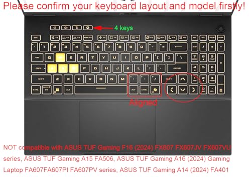 Protector de teclado de silicona para ASUS TUF Gaming 16" miniatura 2