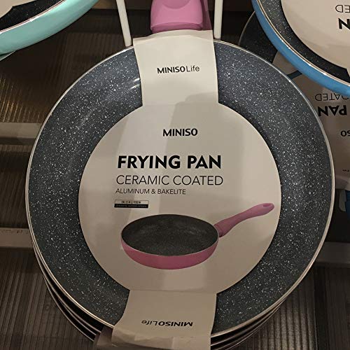 Image of MINISO 240mm Ceramic Coated Non-Stick Wok Frying Pan Cookware (Pink,9.4 * 2 * 9.4 inches)