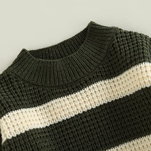 Baby Boy Girl Sweater Striped Knitted Pullover Crewneck Sweatshirt Tops Winter Warm Outfit for Infant Toddler3