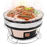 FYHH-JZHY Mini-Holzkohlegrill - Hibachi Grill Holzkohle Im Japanischen Stil Runder Keramikherd Tischgrill Tischgrill Tragbarer Outdoor-Grill Indoor-Grillofen