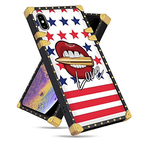 HESTYA iPhone X/XS Square Case Build in Magnetic Rings, Luxury iPhone X/XS Case for Girls Women Designer with Inner Magnet Loop Case for iPhone X/XS Elegant Soft TPU Protective iPhone Case HESTYA iPhone X/XS Square Case Build in Magnetic Rings, Luxury iPhone X/XS Case for Girls Women Designer with Inner Magnet Loop Case for iPhone X/XS Elegant Soft TPU Protective iPhone Case