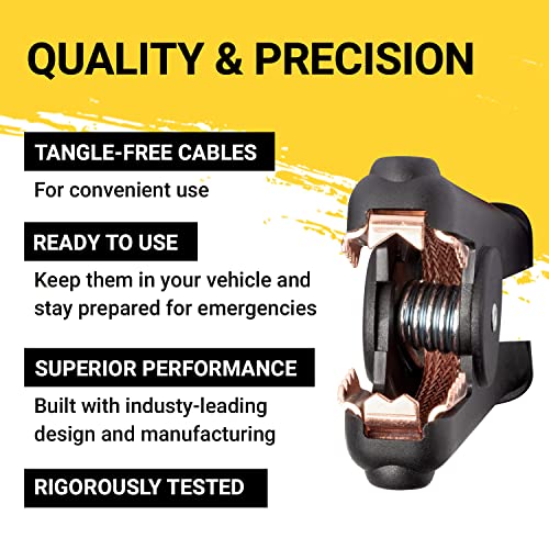 Spartan Power Heavy Duty Jumper Cables With Alligator Clips, 100% Pure Copper Wire, Positive & Negative Leads Battery Cable, Made In The Usa - 2 Awg Gauge Cable, 10 Ft #TOP3