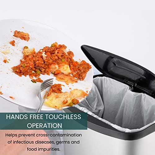 New Small Indoor 8l Slimline Narrow Under Kitchen Sink Cupboard Work Counter Top Food Waste Sensor Caddy Dust Bins Wit Removable Inner Bucket. Automatic bin, Touchless electric Trash Metal Garbage Can