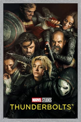 Trends International Marvel Thunderbolts (2025) - Teaser One Sheet Wall Poster, 34L x 22.4W, Gray Framed Version