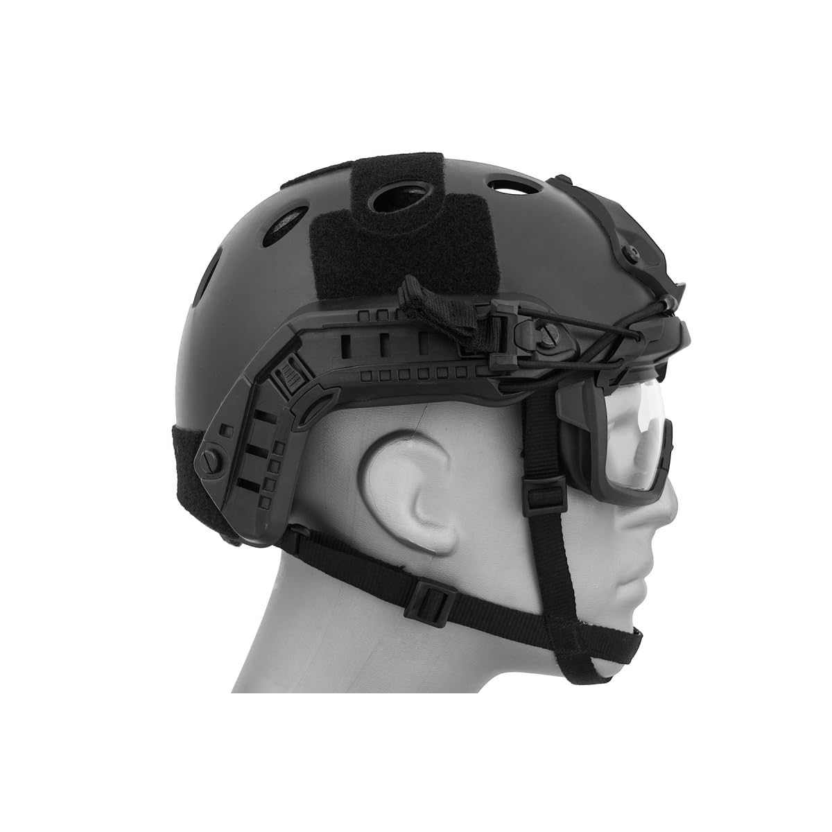 Lancer Tactical Safety Goggle for Bump Type Helmet (Helmet Not Included) (Black Frame/Clear Lens)