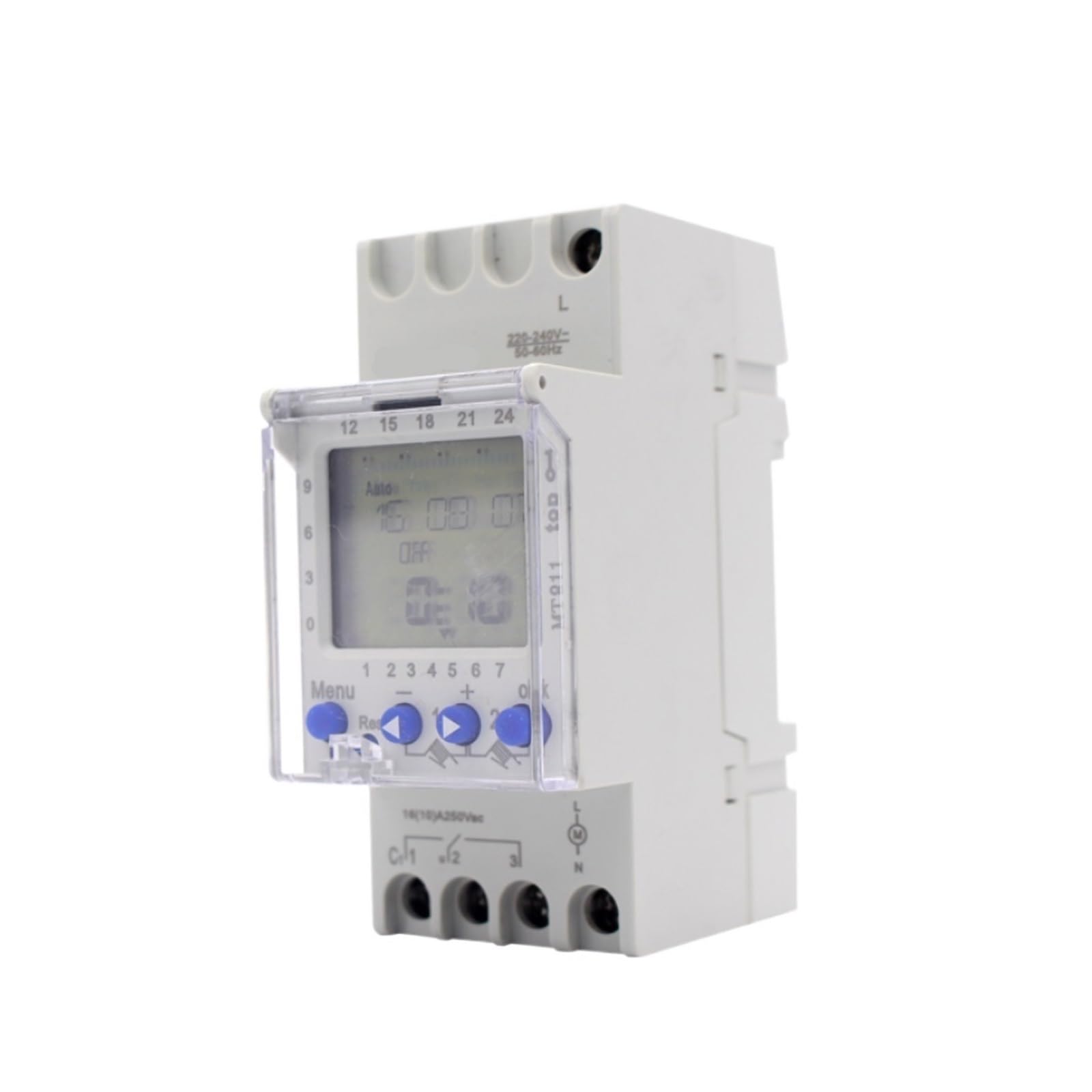 RWRAPS microcomputer Interruttore Timer MT811 240V 16A LCD su Guida DIN Interruttore orario Meccanico Regolabile settimanale 24 Ore