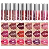 Matte Liquid Lipstick Set, Durable Nude Lip Gloss Long-Lasting Non-Stick Cup Not Fade Waterproof High Pigmented Velvet Lipgloss Kit Beauty Cosmetics Makeup Gift Set for Girls  (18pcs lipstick)