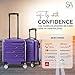 SA Products Purple Cabin Suitcase 45x36x20cm - Lightweight Hardshell Carry On Luggage with 4 Spinner Wheels, Telescopic Handle - Cabin Bag with Divider Pocket, Travel Case with Spacious Interior