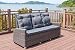 Produktbild OUTFLEXX Dining 3-Sitzer Sofa, grau aus Polyrattan-Geflecht, 210x83x110 cm, mehrfach verstellbar, Dreisitzer Gartensofa