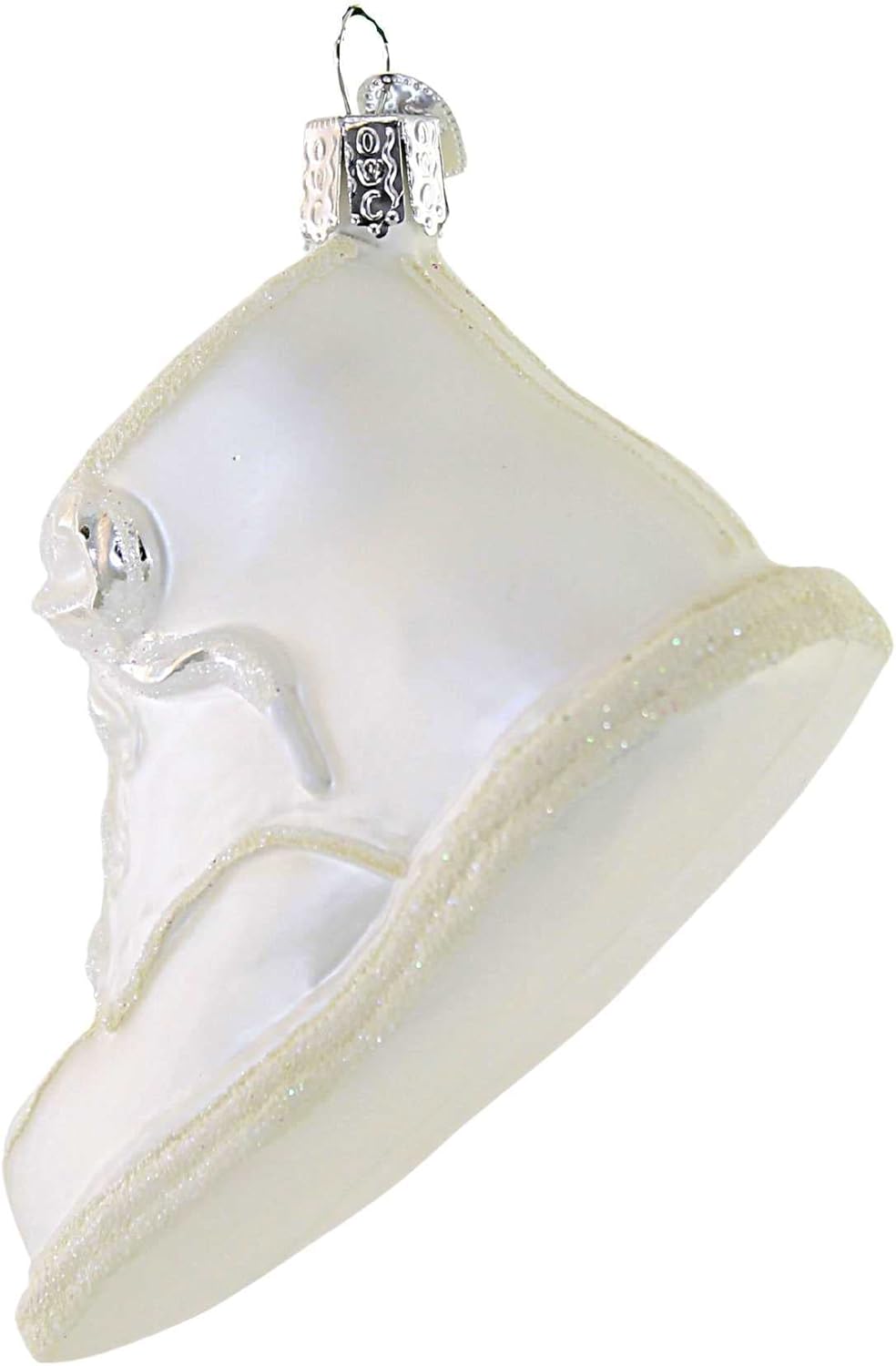 Old World Christmas White Baby Shoe Glass Blown Ornament for Christmas Tree, Handcrafted Holiday Decoration, Baby Collection - Image 2