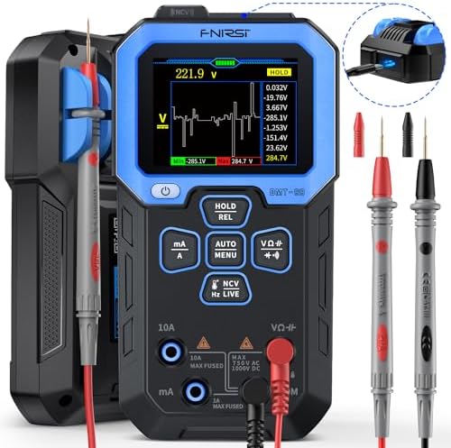 FNIRSI DMT-99 Digital Multimeter 9999 Counts TRMS, Rechargeable Auto-Ranging Volt Meter with Recording and Monitoring Data Mode, Resistance, Capacitance, Diode, Frequency, NCV, Current Voltage Tester