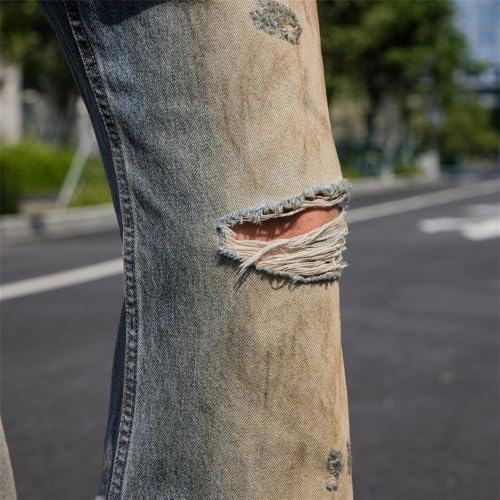 Red Tornado Mud Stained Flare Denim Pants3