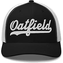 Oatfield Hat Oatfield Trucker Hat Baseball Script Embroidered Cap Vintage Sports Mesh Swoosh Gift Souvenir Headwear OR