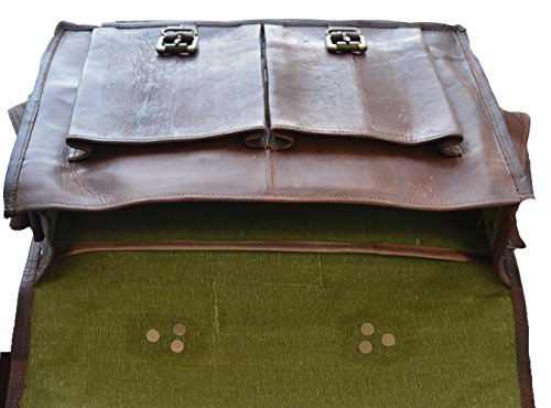 Maletín de cuero para laptop 15 pulgadas marrón miniatura 5