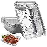 [Resistencia Altas Temperaturas] Esta bandeja aluminio desechable se puede utilizar a una temperatura de menos 25 a 250 grados Celsius. Es resistente a temperaturas ultra altas y no se deforma fácilmente, por lo que la comida se calienta uniformemente y la comida sabe mejor.