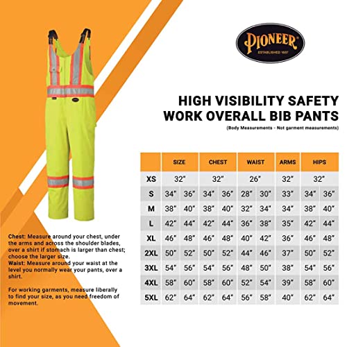 Pioneer 7-Pocket High Visibility Safety Work Overall Bib Pants, Adjustable Elastic Suspenders, Regular Fit, Yellow/Green, 48, V2030160-48 by Pioneer - Image 4