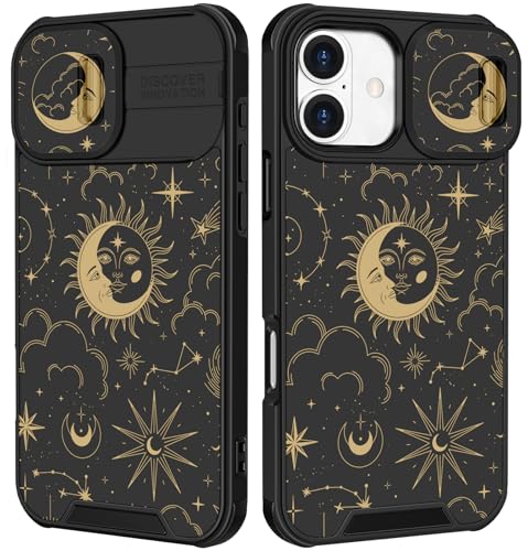 Image of Funermei for iPhone 16 Plus Case - Women Girls Cute Phone Cover Girly Pretty Aesthetic Stars Sun Moon Unique Design with Camera Cover Funda for Apple for iPhone 16 Plus
