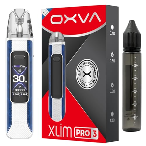 OXVA XLIM Pro 3 Pod VAPE�b1500mAh �o�b�e���[�����E3ml Top Fill �|�b�h�EPulse System ���ځbIndian Strawberry ���j�R�[���{�g��1�{�t�� (Sky Blue)