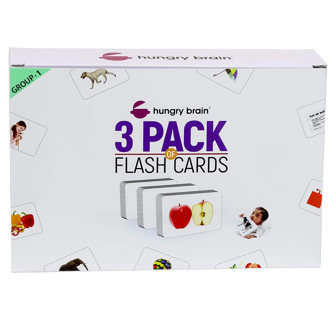 Buy hungry brain3 Set of Combo Flash Cards for Babies and Infants for