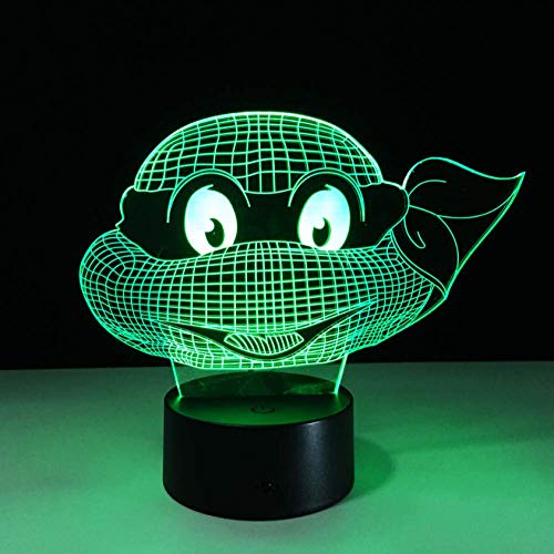 illusione 3D Luce notturna Turtle Avatar Control Luce LED Lampada visiva Stereo Touch Touch Interruttore Regalo