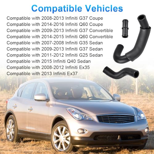 zayody Heater Hose Connector Fitting Kit Compatible with Infiniti G37 G35 G25 Q60 Qx50 Q40 Qx70 Q70L Ex35 Ex37 Fx35 Fx37 M37 M35 Nissan 370Z Replacement for 92417-JK20A 92401-JK20A 92402-JK20A