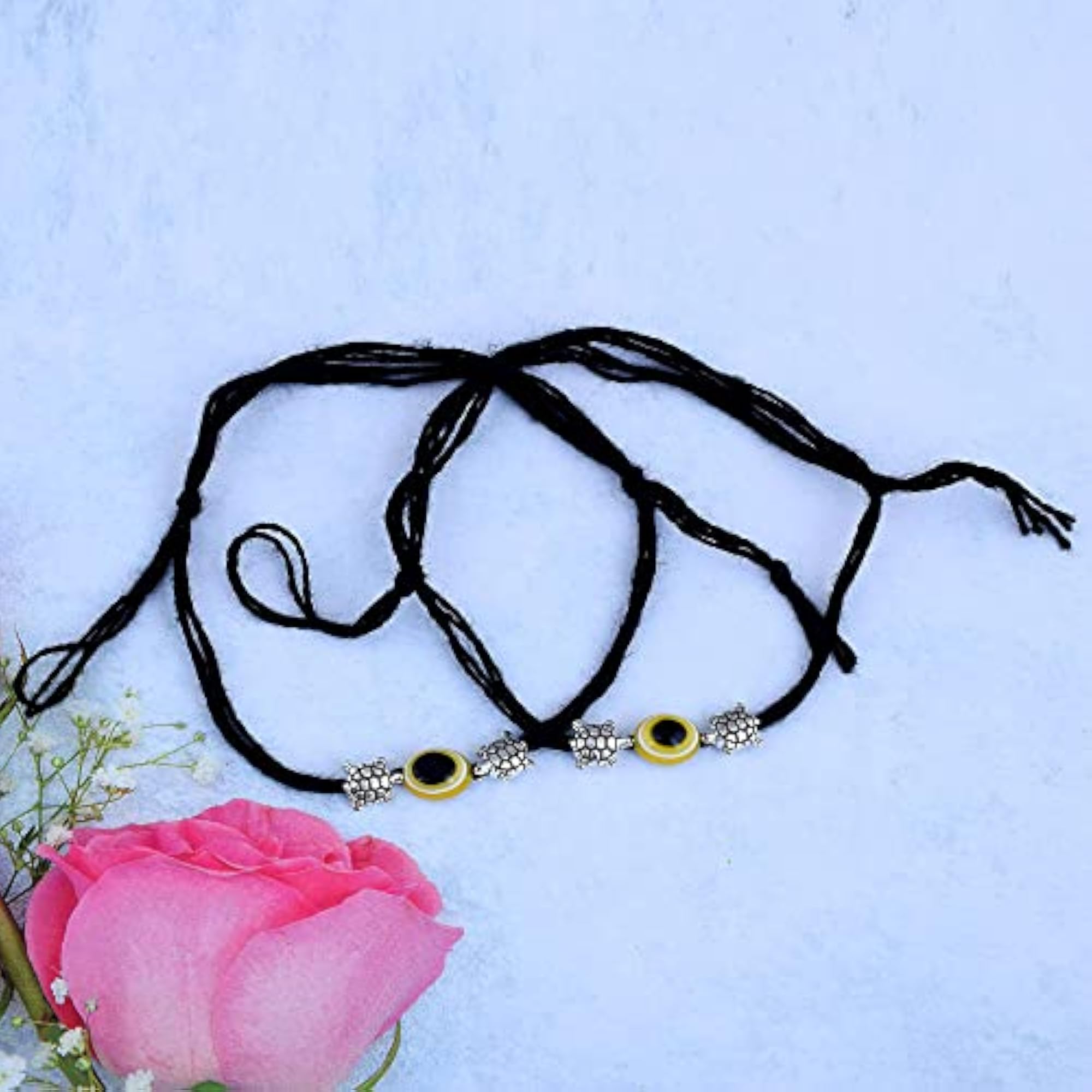 Women's Trendy Evil Eye Adjustable Payal Anklet with Kachua Charm