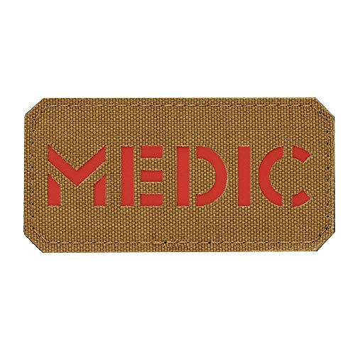M-Tac Morale Patch Medic Tactical Patches Military Hook Fasteners (Coyote - Red)