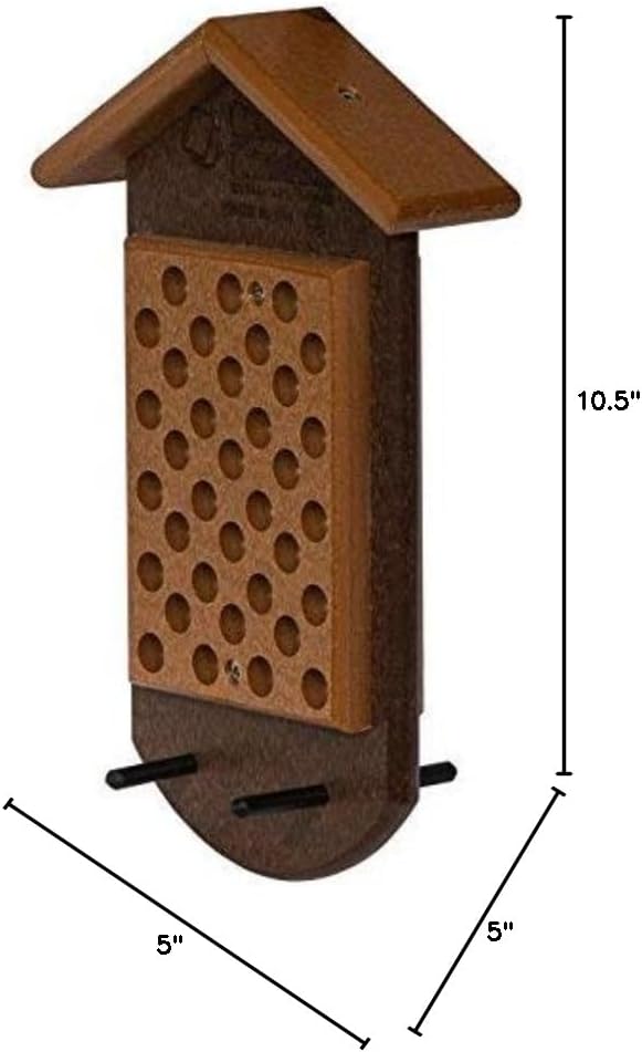 Glori-Be's Double Peanut Butter JAR Bird Feeder Made from Poly Lumber Amish Handmade 5" W x 10.5" H Cedar & Brown