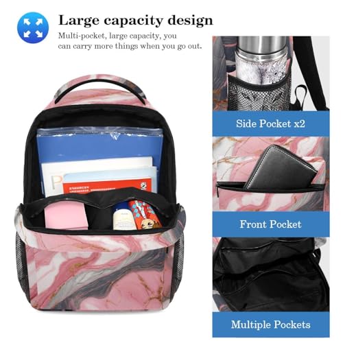Sac à dos et trousse de crayons marbre rose : le pack idéal de la rentrée universitaire - 3