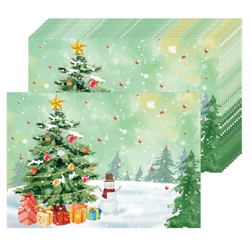 Weihnachtsbaum Schneemann Papier Platzsets, 50 Stück Papier Tischsets...