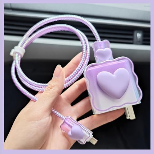 Protector de cargador USB morado que evita que el cable de tu iPhone se doble o rompa 5