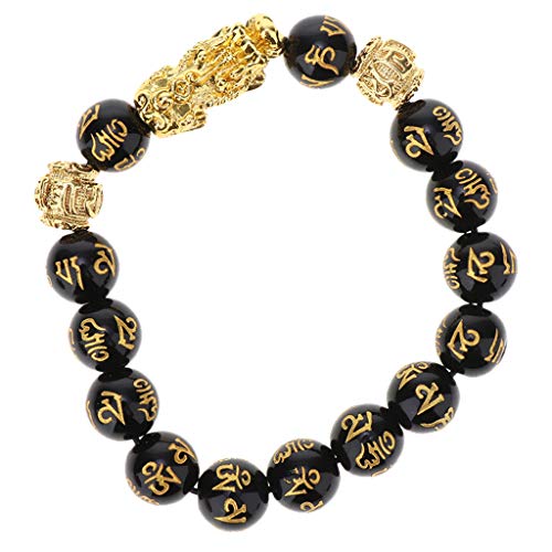 gazechimp 5pcs Obsidiana Pi Xiu Riqueza Pulseira Pulseira
