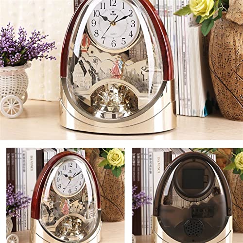 Reloj hora de música y péndulo giratorio decoración hogar salón mesa 7
