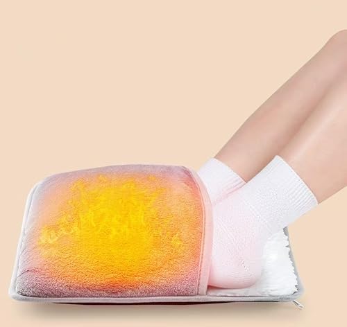 USB Heated Foot Warmer Winter Warm Heating Foot Pad Cosy Electric Feet Cushion 122℉ Constant Temperature Washable Soft Foot Mat for Men Women